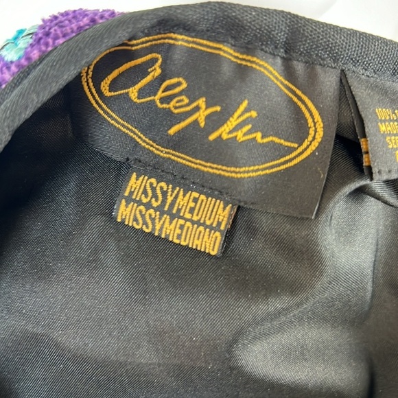 Alex Kim Retro VTG Abstract Art Knit Patchwork Tapestry Festival Jacket Blazer - Picture 10 of 10